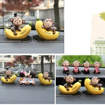 1 Nustatykite, automobilių Reikmenys Mielas beždžionė Lėlės, Papuošalai cute Baby Doll auto Apdaila graži dovana galingas laimingas saldus beždžionė