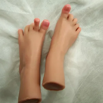 1 pora Silikono sekso lėlė Moterų Pėdų Mergaitės Kojų žaislai Manekenas pėdų modelį, Įrankiai, Batai, Kojinės Ekranas mielas koja