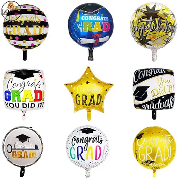 10vnt 18inch koledžo baigimo ceremonija GRAD folija balionai Sveikinu, baigimo pažymėjimo formos Helio balionų Šalis