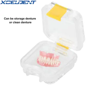 12pcs Dantų Dantų Organizatorius Skaidrūs Dantų Dėžutės Dantų dirbtiniai Dantys Laikymo dėžę Su Kino Ju Konteineris dantų Protezų Vonia Langelį Atveju