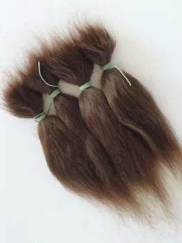 15g Brown & Šviesūs Realių Grynas Natūralus Moheros Lėlės Plaukų 6