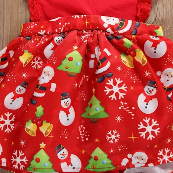 2020 m. mergytę Kalėdų Drabužiai be Rankovių Nėrinių Tutu Bodysuits Suknelė su Lankelis 2vnt Komplektas Komplektai