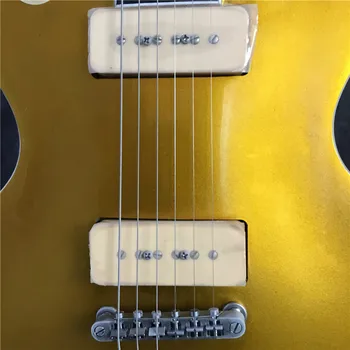 2020 naujas aukštos kokybės elektrinė gitara, metallic geltona, raudonmedžio fingerboard. Prabanga elektrinė gitara p90 pikapas