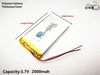 2vnt Litro energijos baterija Gera Qulity 3.7 V,2000mAH,504070 Polimeras ličio jonų / Li-ion baterija ŽAISLŲ,CENTRINIS BANKAS,GPS,mp3,mp4