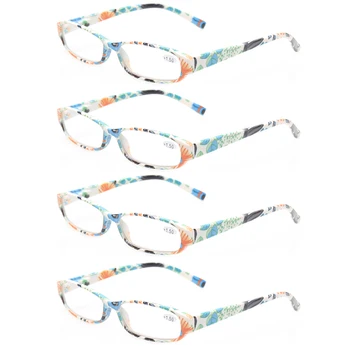4 pack mados raštuotas skaitymo akiniai moterims pavasario vyrių ovalo formos akinių rėmeliai ponios skaitytojai