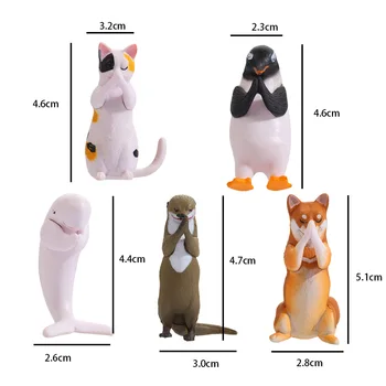 5 Vnt/set Gražių Animacinių filmų Gyvūnų Modelio Papuošalus Micro Lėlės Figūrėlės Kolekcijos Žaislas Namų Malda Apdaila