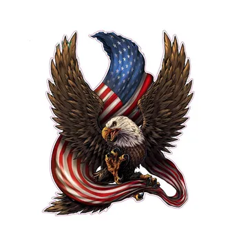 Aliauto Asmenybės Aplikacijos American Bald Eagle, Amerikos Vėliava Vinilo Lipdukas Atspindintis Lipdukas Vandeniui Automobilio Stilius,13cm*11cm