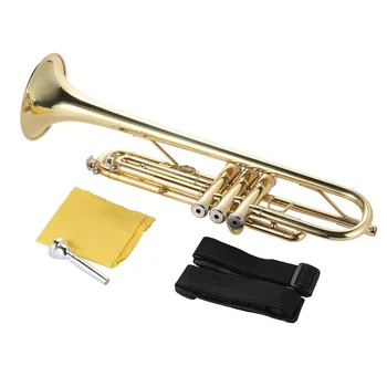 Ammoon Trimitas Bb B Butas Žalvario, Aukso dažytos Išskirtinį Patvarus Muzikos Instrumentas su Kandiklio Pirštinės Dirželis Atveju