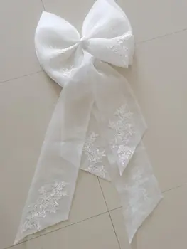 Atskirą Dramblio Kaulo Organza Lankas Appliques Vestuvių Suknelė Mazgų Balta Keičiamajame Nuotakos Suknelės Mazgų Su Kaspinu