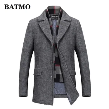 BATMO 2019 naują atvykimo žiemos aukštos kokybės vilnos atsitiktinis thicked tranšėjos paltai vyrams,vyriškos žieminės striukės ,plius dydžio 823