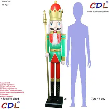 CDL 4feet/120cm/4ft/4foot Gyvenimo Dydžio Dideli/Milžinišką Žalią ir Raudoną Kalėdų Mediniai Spragtukas 