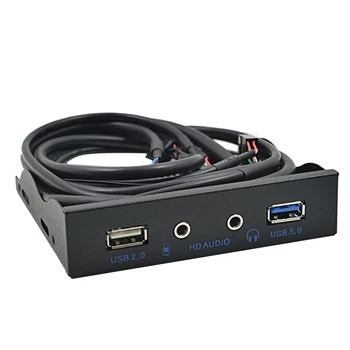 CHIPAL 20 Pin 4 Port USB 3.0 Priekinio Skydelio USB 2.0 Hub HD Audio 3.5 mm Ausinių Lizdas MIC Sąsają ir KOMPIUTERIO Desktop 3.5