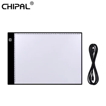 CHIPAL A4 LED Skaitmeninis Tabletės Grafinis Planšetinis Ultra Plonas Art Piešimo Lenta šviesdėžės Sekimo Trinkelėmis Nešiojamas USB Raštu Kopijavimo Lenta