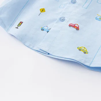 DBX16131 dave bella pavasario mados kūdikių berniukų cartoon automobilių spausdinti marškinėliai kūdikiams, vaikiška viršūnes vaikų aukštos kokybės drabužius