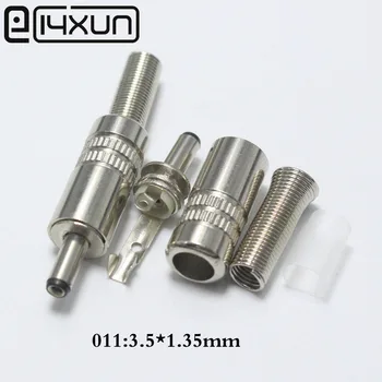 EClyxun 10vnt Metalo 3.5x1.35mm 3.5*1.35 mm DC Maitinimo Male Jack Plug Jungtis