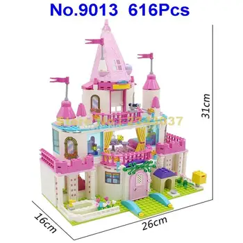 Gudi 616pcs alice mergaitė princesė saldus pilies statyba blokai Žaislas