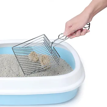 Kačių Kraikas Kastuvas Pet Cleanning Įrankis Metalo Scoop Kačių Smėlio scooper Valymo Tualetas Kačių Kraikas filtruoti Prekes