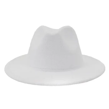 Klasikinis Juoda Balta fedora skrybėlės moterims mados Vienodo pločio Kraštų Panama Vilnos Veltinio Džiazo Fedoras Skrybėlę vyrų vilnos Skrybėlę Didmeninės