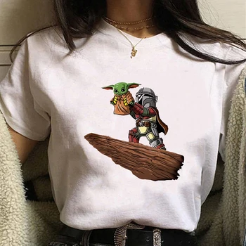 Kūdikių Yoda Priimti Šį Jedi Harajuku Kawaii Marškinėliai Moterims Ullzang Marškinėlius Juokinga Mandalorian T-shirt Mielas Viršuje Tee Unisex Dropship