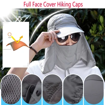 Lauko bžūp Pėsčiųjų Kepurės Visą Veidą Padengti Veidrodėliai Saulės Skrybėlę UV Apsauga Reguliuoti medžioklės bžūp Sodas Darbo Skrybėlę darbo skrybėlę su veido
