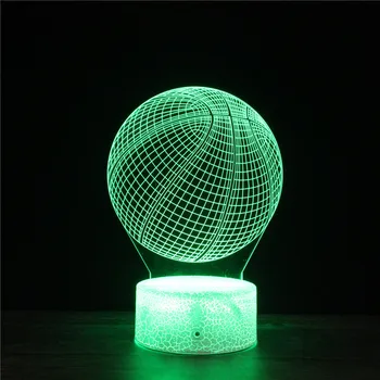 LED 3D Naktį Šviesos Krepšinio FI-BA Sporto 7 Spalvų Keitimas Lempa USB Akrilo žibintai ir dekoro Naktys lempos vaikams, dovana kūdikiui, vaikui