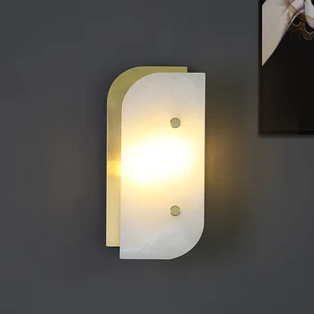 Marmuro LED Sienos lempos 90-260V kambarį Koridoriaus Sienos Sconce Viešbučio Kambario Vonios Sienelės žibintai Aukso Metalo Atmosferą Apšvietimas