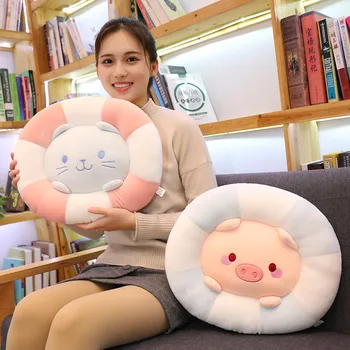 Mielas animacinių filmų gyvūnų iškamšų pliušiniai žaislai pagalvėlės mergina biuro kėdė pagalvėlės, pagalvės gyvūnų kirtimo pliušinis decoracion hogar cojines
