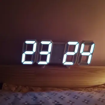 Modernus Sieninis Laikrodis Laikmatis 3D LED Skaitmeninis Sieninis Laikrodis Temperatūra Laikrodis S9T5