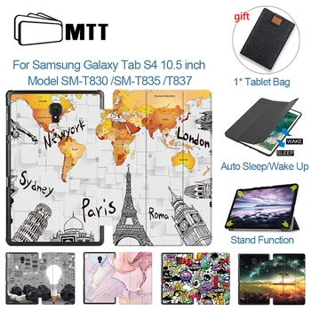 MTT PU Odos Case Cover For Samsung Galaxy Tab S4 10.5 colio T830 T835 T837 Apsaugos Funda Apversti Kartus Stendas 