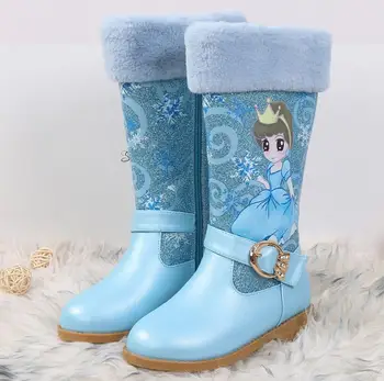 Naujas aukštos kokybės Princesė odiniai Batai Mergaitėms Vidurio Sniego Batai Žiemą Martin batai Pliušinis Šiltas Batai mergaitėms, vaikams, sportinius Batelius