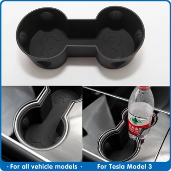 Naujas Dual Skylę Gerti Butelį Vandens Gėrimas Turėtojas Taurės Tesla Model 3 Turėtojas Automobilių Model3 Tris Optikos Auto interjero Priedai