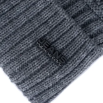 Naujas Unisex Šiltas Žiemos Skrybėlę Džinsų Etiketė Stilingas Pridėti Kailio Pamušalu Minkštas Beanie Skrybėlių Storos Žieminės Kepurės Moterims, Vyrams, Megzti Skrybėlę