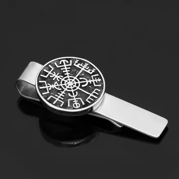 Nerūdijančio plieno Šiaurės Vikingų rune kompasas amuletas Susieti Įrašai mažo dydžio, su valknut dovanų maišelis