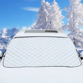Poliesteris Universalus skėtį nuo saulės Padengti Sidabro Anti-frost Sutirštės Automobilių Sniego Atspalvį viršelyje priekinio Stiklo, Priekinio stiklo Apsauginis Dangtelis