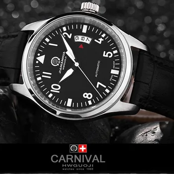 Reloj Hombre Karnavalas Prekės Karinės Žiūrėti Vyrų Prabangos Šviesos Sapphire Kristalas Atsparus Vandeniui Mechaninė Automatinė Laikrodžiai