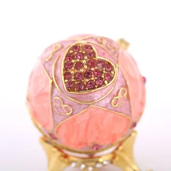 Rožinė Faberge Kiaušinių Rankomis Dažyti Papuošalai Pakabukas Dėžutė Dovana Velykų Namų Dekoro