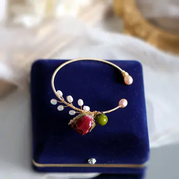 SINZRY asmenybės rankų darbo gėlavandenių perlų konservuoti gėlių elegantiškas charms bangles unikalus populiarus perlų papuošalai