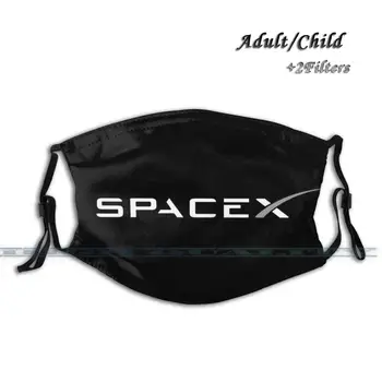 Spacex Logotipas Spausdinti Daugkartinio Naudojimo Burnos Kaukę, Plaunamas Filtras Stabdžių Dulkių Veido Kaukė Spacex Elon Musk Elon Musk Gerbėjai Astronomijos Galaxy