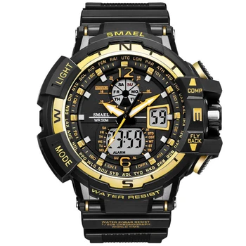 Sporto Vyrų Kvarciniai Laikrodžiai Prekės ženklo Žiūrėti Vyrų Riešo Žiūrėti Kvarco Skaitmeninis 1376C LED Laikrodžiai Vyrams