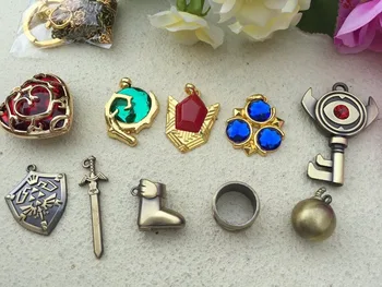 The Legend of Zelda Logotipo Nuorodą Karoliai keychain Pakabukas Raktų Kolekciją Dovanų Dėžutėje Cosplay Kostiumų Priedai
