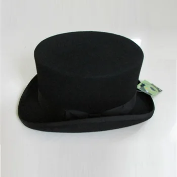 Unisex Homburg Skrybėlės Vilnos Fedora Steampunk Top Hat Cilindrų Magas Magic Cap Manė, Fedoras Skrybėlės 12cm Didelis B-8114