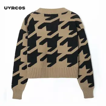 UVRCOS Cardigan megztinis viršuje, mada, retro Britų gatvės moterų džemperis cardigan 2021 naują atsitiktinis chic jaunimo cardigan megztinis wo