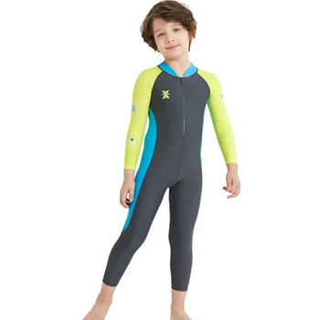 Vaikai, Vaikai, Mergaitės ir Berniukai, Nardymo Kostiumas Gumos Wetsuit Išlaikyti Šiltas vientisas ilgomis Rankovėmis UV Apsaugos Maudymosi kostiumai