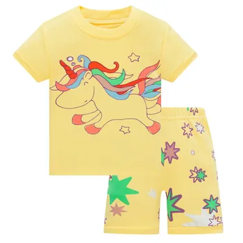 Vaikų Pižama Vasaros trumparankoviai marškinėliai + šortai sporto rinkinį Vaikams Pižamos Berniukams, Kūdikių Pižama Pabėgiai Sleepwear 1-10T