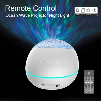 Vandens Banga Projekcija LED Lempos Naktį, Šviesos, Muzikos Grotuvo Garsiakalbių Nuotolinio Valdymo Pasisekė, Akmens Vandenyno Aurora Vandens Banga Projektorius