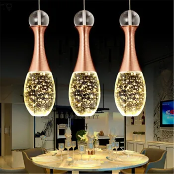 Šiaurės Modernaus Blizgesio Aukso Kristalų Pakabukas Šviesos K9 LED Paprastas Burbulas Metalo Vieno Vielos Gyvenamasis Kambarys, Virtuvė, Valgomasis Kabo Lempa